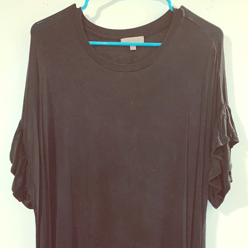 Wonderly Curvy Rayon Ruffle Sleeve Dress
